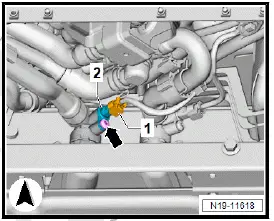 Volkswagen ID.4. Removing and installing coolant temperature sender 1 for high-voltage battery G898 