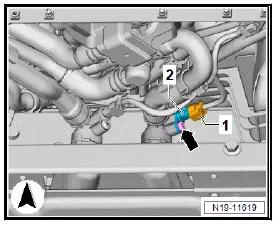 Volkswagen ID.4. Removing and installing coolant temperature sender 2 for high-voltage battery G899