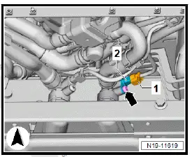 Volkswagen ID.4. Removing and installing coolant temperature sender 2 for high-voltage battery G899