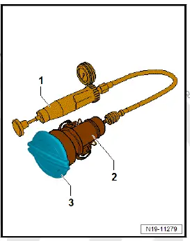 Volkswagen ID.4. Checking pressure relief valve in cap