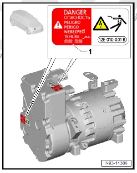 Volkswagen ID.4. Checking warning stickers 