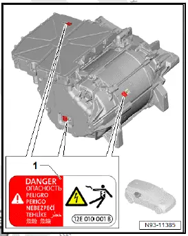 Volkswagen ID.4. Checking warning stickers 