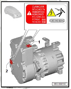 Volkswagen ID.4. Checking warning stickers 