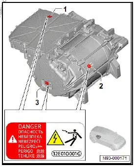 Volkswagen ID.4. Checking warning stickers 
