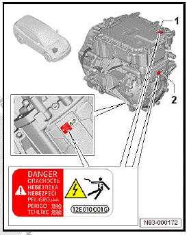 Volkswagen ID.4. Checking warning stickers 