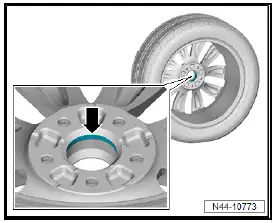 Volkswagen ID.4. Cleaning contact surfaces on rim 