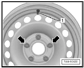 Volkswagen ID.4. Cleaning contact surfaces on rim 