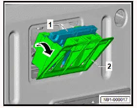Volkswagen ID.4. Removing and installing emergency call module control unit and communication unit [J949], rear bench seat 