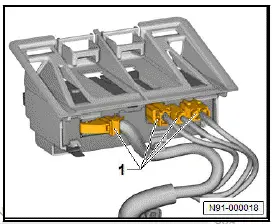 Volkswagen ID.4. Removing and installing emergency call module control unit and communication unit [J949], rear bench seat 