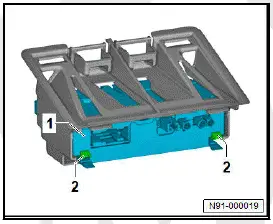 Volkswagen ID.4. Removing and installing emergency call module control unit and communication unit [J949], rear bench seat 