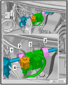 Volkswagen ID.4. Removing and installing refrigerant shut-off valve for heater and air conditioning unit N541 - right-hand drive vehicles