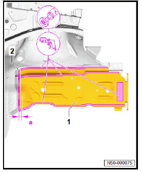 Volkswagen ID.4. Renewing front right longitudinal member, part section (second separating cut) 