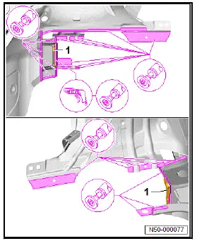 Volkswagen ID.4. Renewing front right longitudinal member, part section (second separating cut) 
