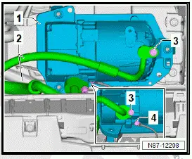 Volkswagen ID.4. Detaching and attaching refrigerant lines at air conditioner compressor