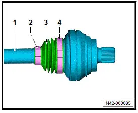 Volkswagen ID.4. Dismantling and assembling drive shaft, constant velocity joint