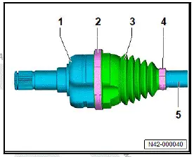 Volkswagen ID.4. Dismantling and assembling drive shaft, triple roller joint