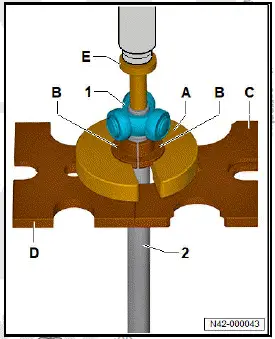 Volkswagen ID.4. Dismantling and assembling drive shaft, triple roller joint