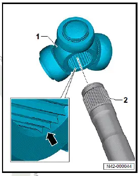 Volkswagen ID.4. Dismantling and assembling drive shaft, triple roller joint