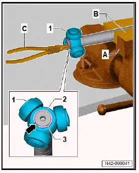 Volkswagen ID.4. Dismantling and assembling drive shaft, triple roller joint