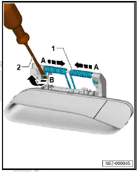 Volkswagen ID.4. Dismantling and assembling exterior door handle [EX6]/[EX7]