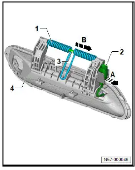 Volkswagen ID.4. Dismantling and assembling exterior door handle [EX6]/[EX7]