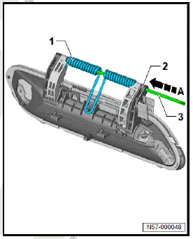 Volkswagen ID.4. Dismantling and assembling exterior door handle [EX6]/[EX7]
