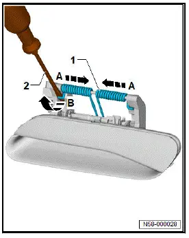 Volkswagen ID.4. Dismantling and assembling rear exterior door handle [EX8]/[EX9]
