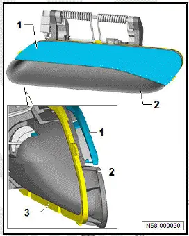 Volkswagen ID.4. Dismantling and assembling rear exterior door handle [EX8]/[EX9]