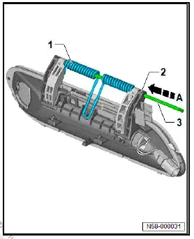 Volkswagen ID.4. Dismantling and assembling rear exterior door handle [EX8]/[EX9]