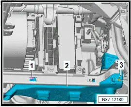 Volkswagen ID.4. Removing and installing front passenger side footwell vents, right-hand drive vehicles