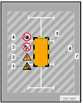 Volkswagen ID.4. Arrangements for setting up quarantine area