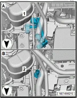 Volkswagen ID.4. Removing and installing refrigerant line between heat pump valve unit and evaporator