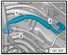 Volkswagen ID.4. Removing and installing refrigerant line between heat pump valve unit and evaporator