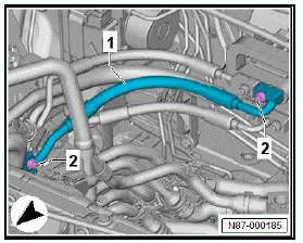 Volkswagen ID.4. Removing and installing refrigerant line between heat pump valve unit and evaporator