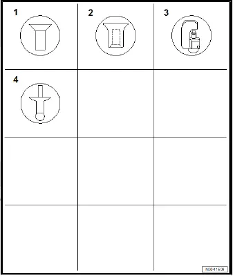 Volkswagen ID.4. Symbols for rivets