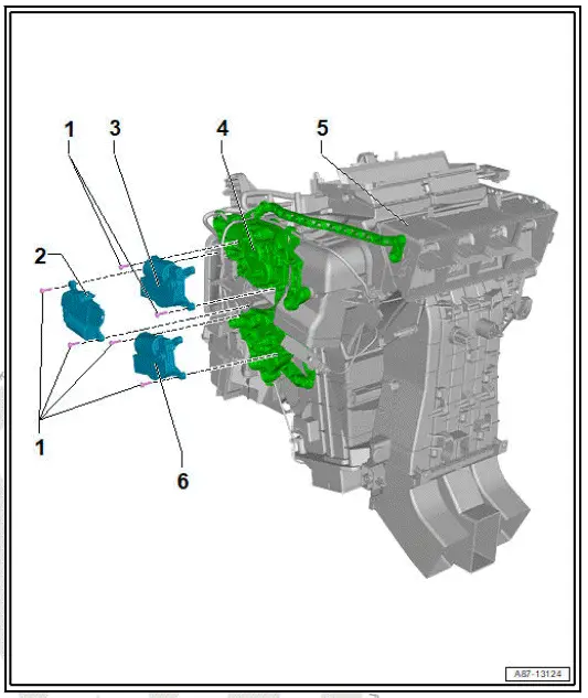 Volkswagen ID.4. Exploded view - control motors (front left)