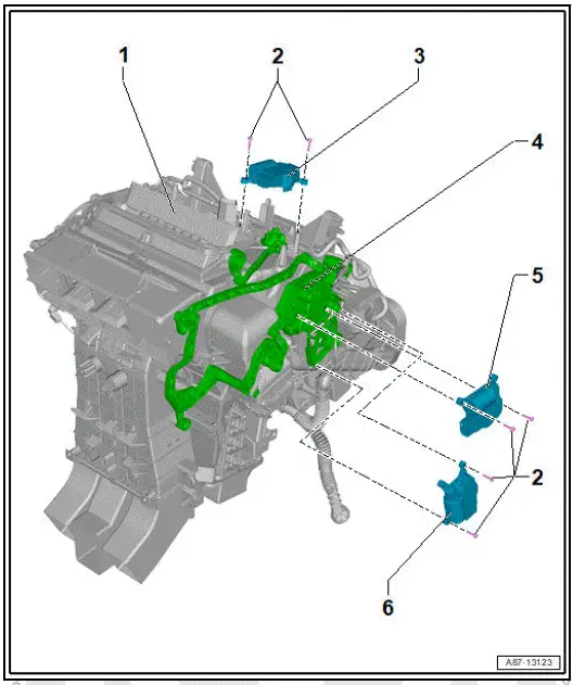Volkswagen ID.4. Exploded view - control motors (front right)