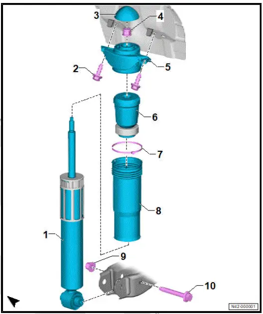 Volkswagen ID.4. Exploded view - shock absorber