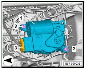 Volkswagen ID.4. Removing and installing control motor for front right air distribution flap [VX94], left-hand drive vehicles