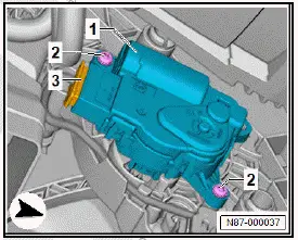 Volkswagen ID.4. Removing and installing control motor for front right air distribution flap [VX94], right-hand drive vehicles 