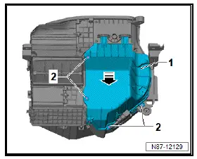 Volkswagen ID.4. Removing and installing control motor for fresh air and air recirculation flap [VX96]