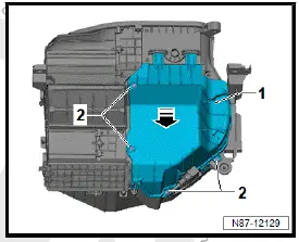 Volkswagen ID.4. Removing and installing control motor for fresh air and air recirculation flap [VX96] 