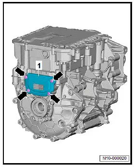 Volkswagen ID.4. Removing and installing power and control electronics for electric drive, front