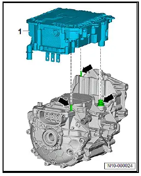 Volkswagen ID.4. Removing and installing power and control electronics for electric drive, front
