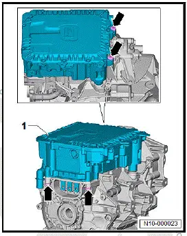 Volkswagen ID.4. Removing and installing power and control electronics for electric drive, front