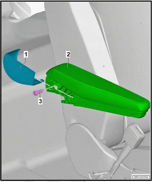 Volkswagen ID.4. Assembly overview   front centre armrest 