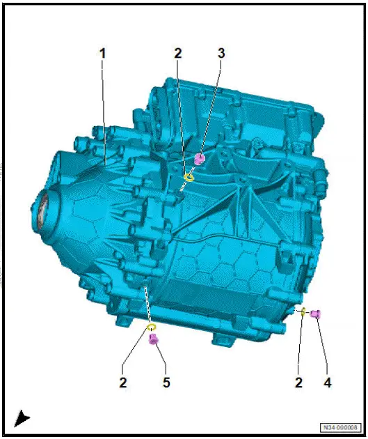 Volkswagen ID.4. Gearbox housing, clutch housing 