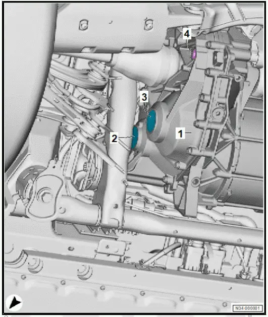 Volkswagen ID.4. Assembly overview - gearbox housing 