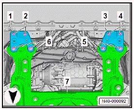 Volkswagen ID.4. Removing and installing high-voltage wiring harness for voltage converter, high-voltage heater, air conditioner compressor