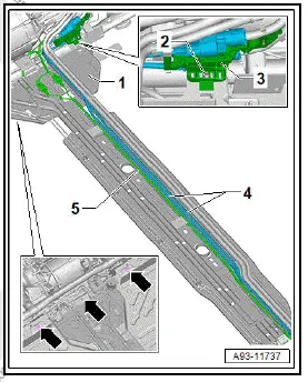Volkswagen ID.4. Removing and installing high-voltage wiring harness for voltage converter, high-voltage heater, air conditioner compressor